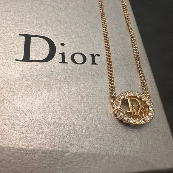 Authentic Dior Gold Necklace with Crystal Zirconia - Picture 1 of 3